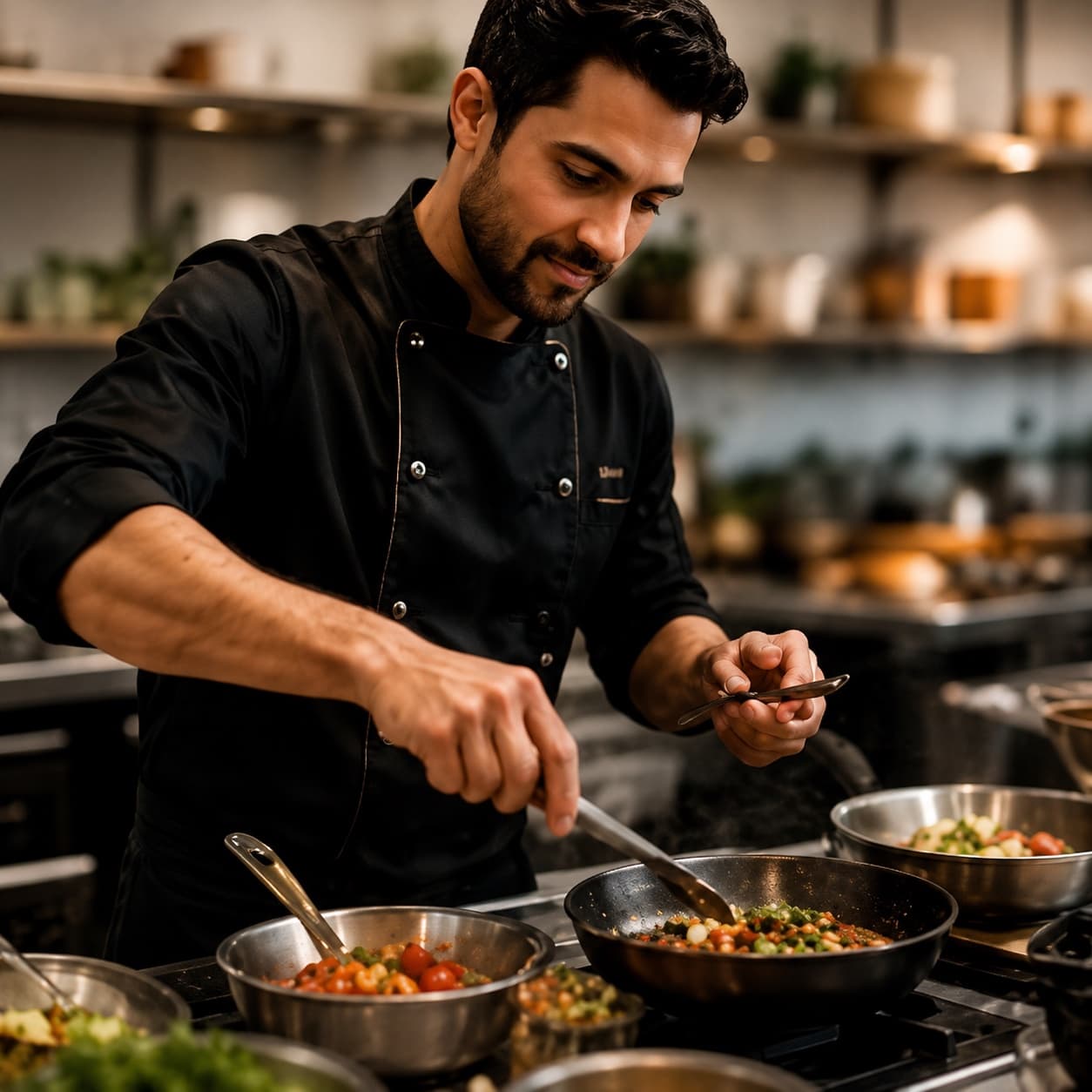 Chef preparing meals