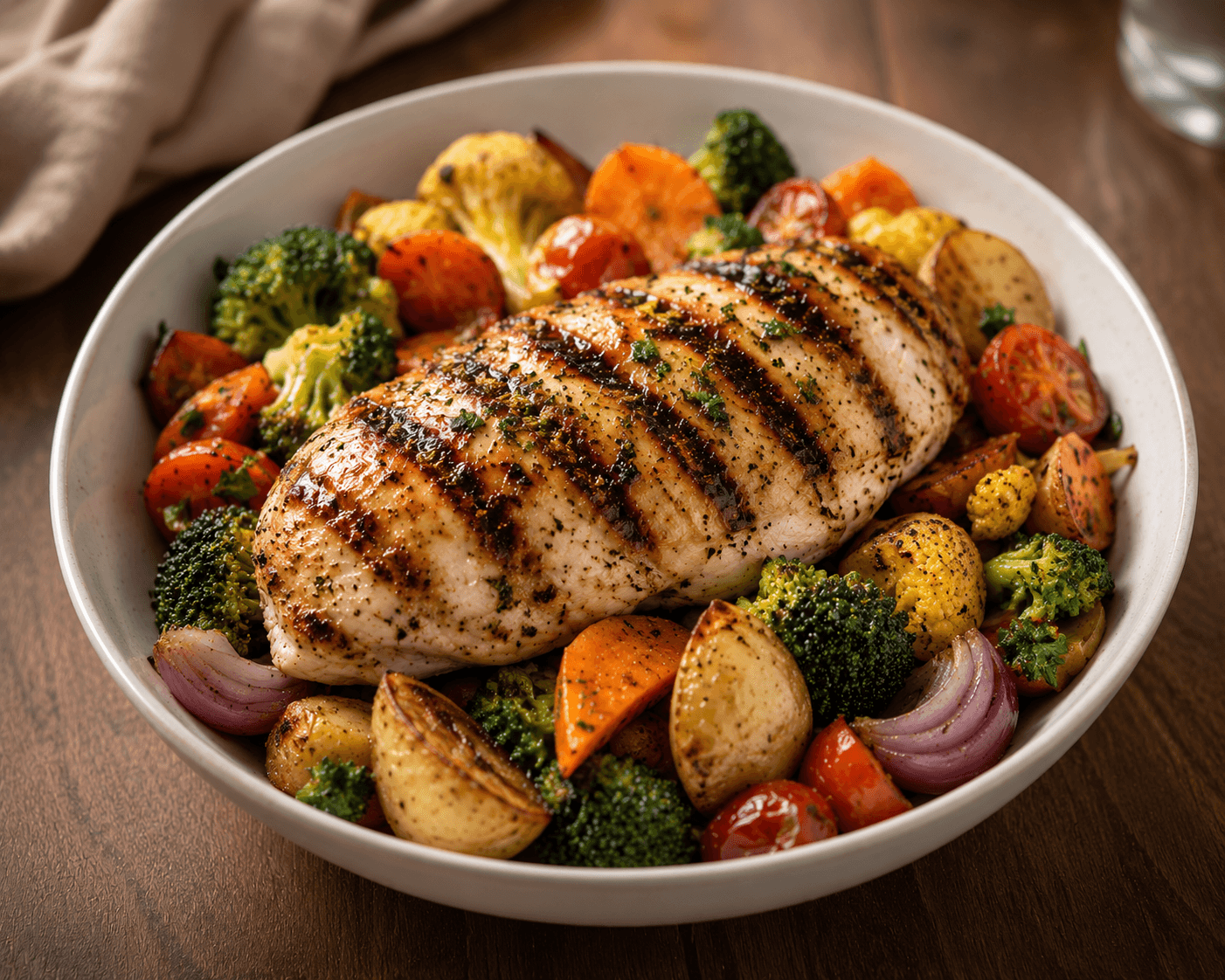 Freshly prepared meal