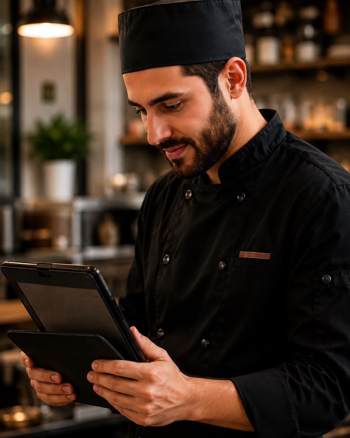 Chef reviewing orders
