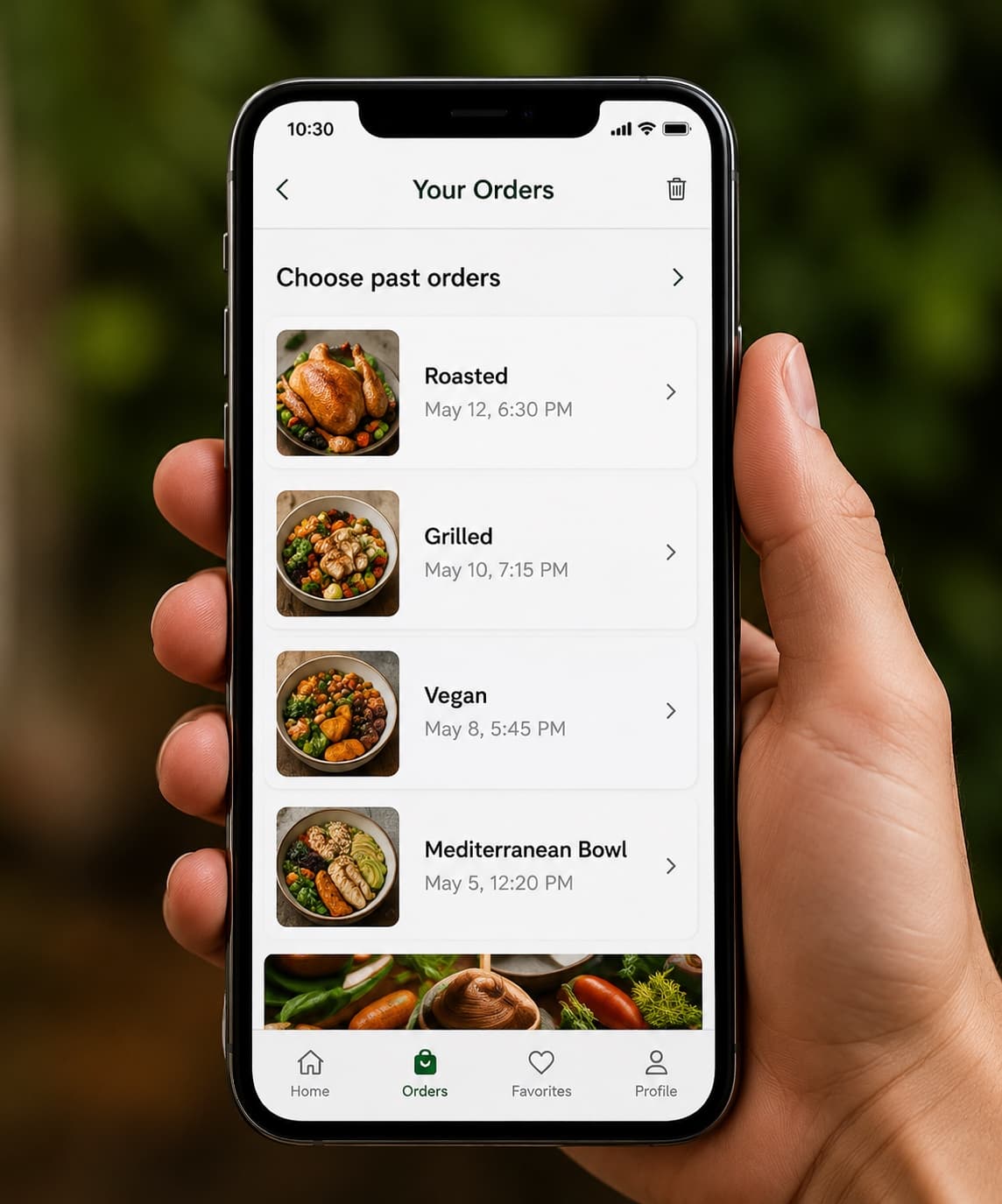 Daily menu on phone